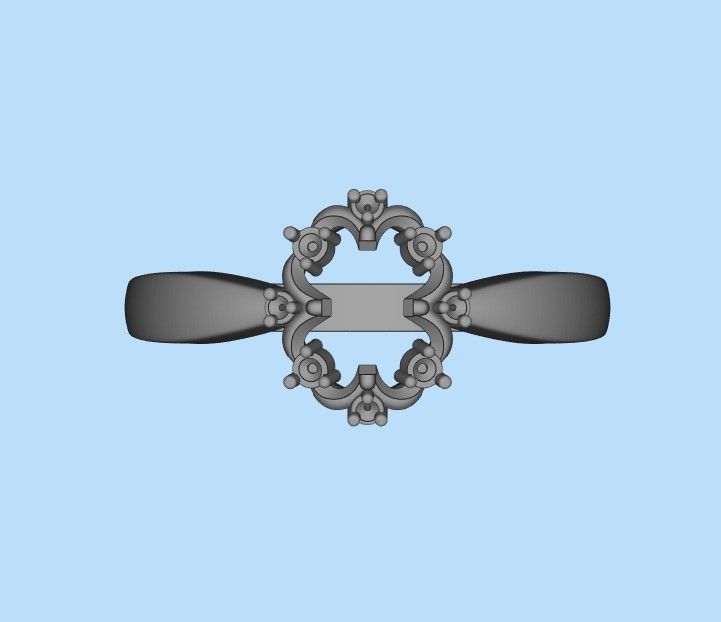 solitaire wedding engagement women ring with gems 3dm stl CAD 3D print model_30