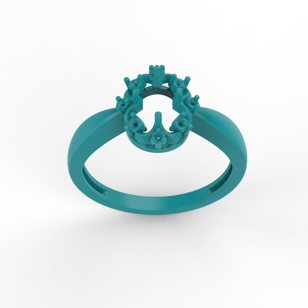 solitaire wedding engagement women ring with gems 3dm stl CAD 3D print model_16