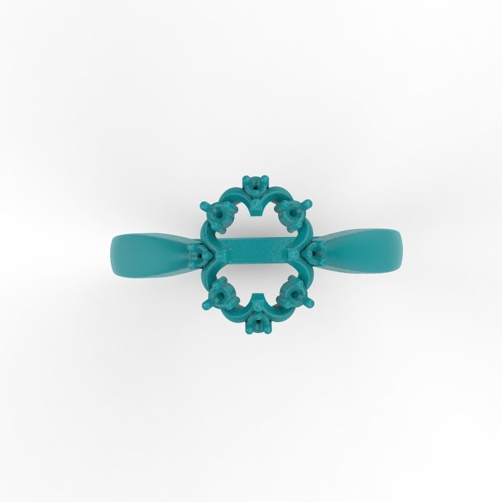 solitaire wedding engagement women ring with gems 3dm stl CAD 3D print model_17