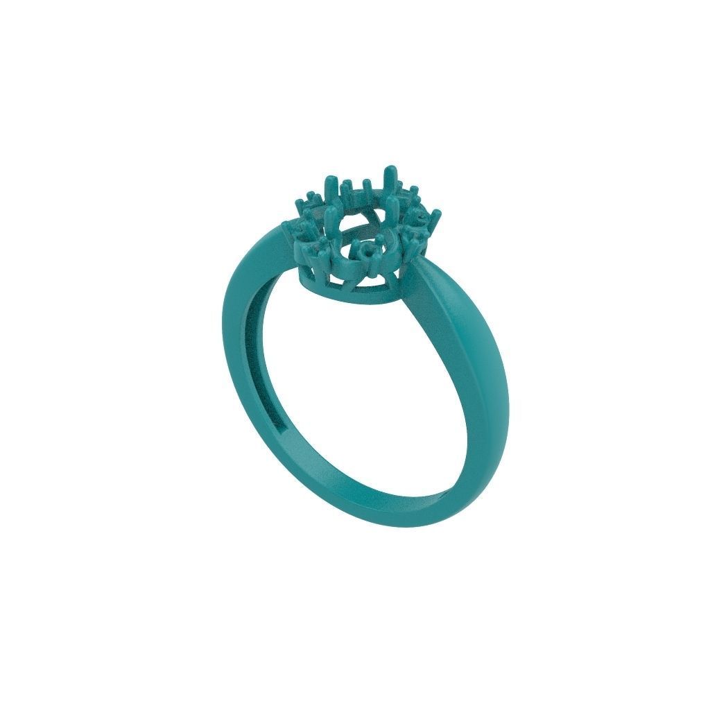 solitaire wedding engagement women ring with gems 3dm stl CAD 3D print model_19