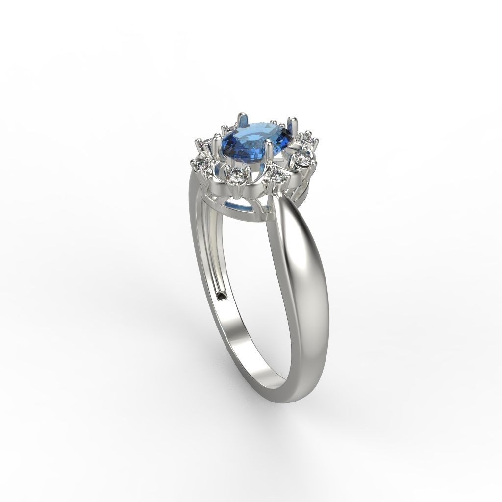 solitaire wedding engagement women ring with gems 3dm stl CAD 3D print model_11