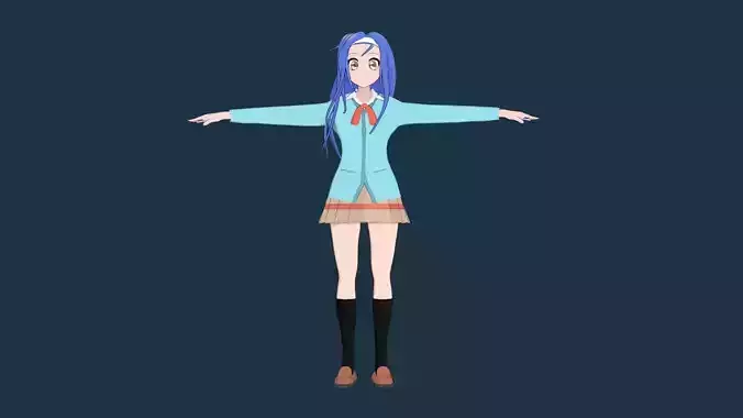 Fumino Furuhashi - Anime girl Free 3D model