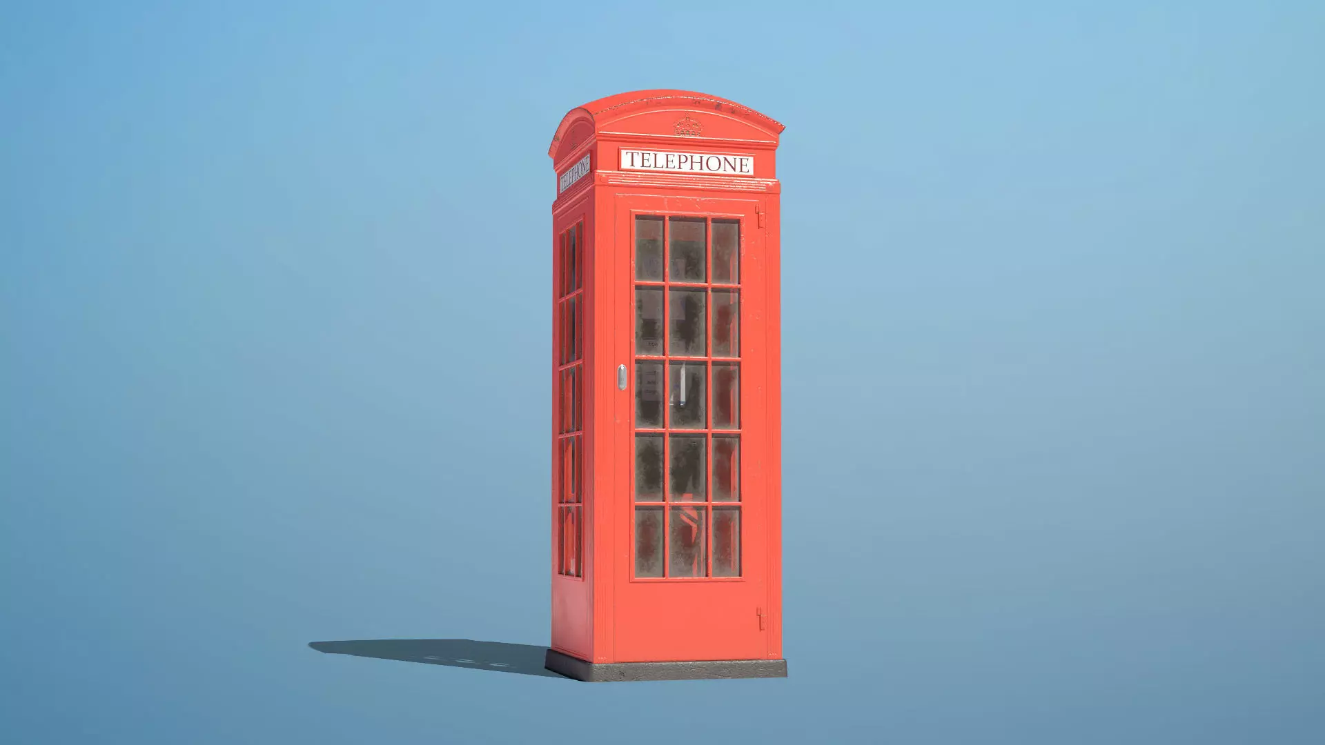 Vintage Phone Booth Low-poly 3D model_0
