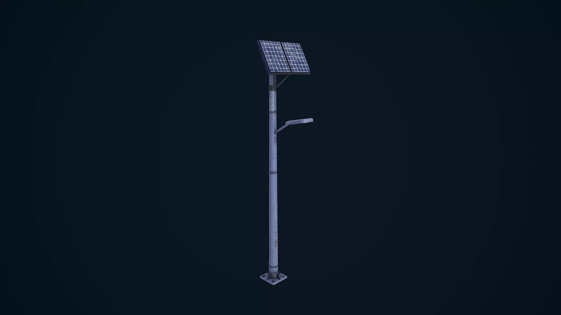 Solar Lamp Post Low-poly 3D model