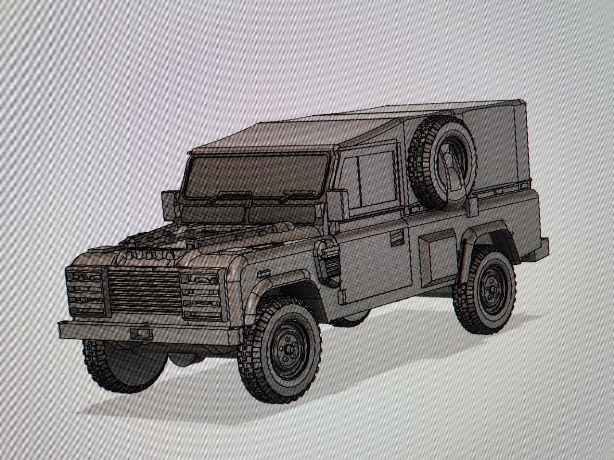 9 Modern British Army Medium Utility LR vehicles 3D print model_6