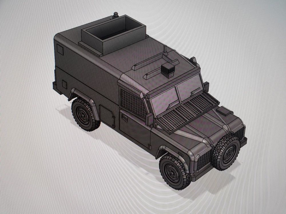 9 Modern British Army Medium Utility LR vehicles 3D print model_1
