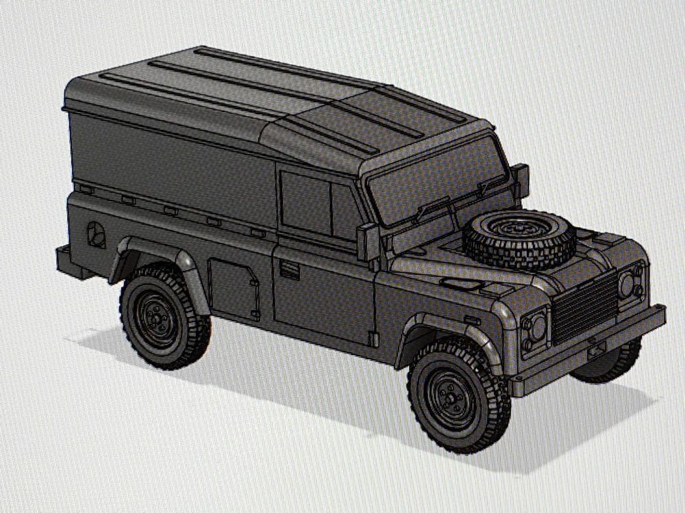 9 Modern British Army Medium Utility LR vehicles 3D print model_3