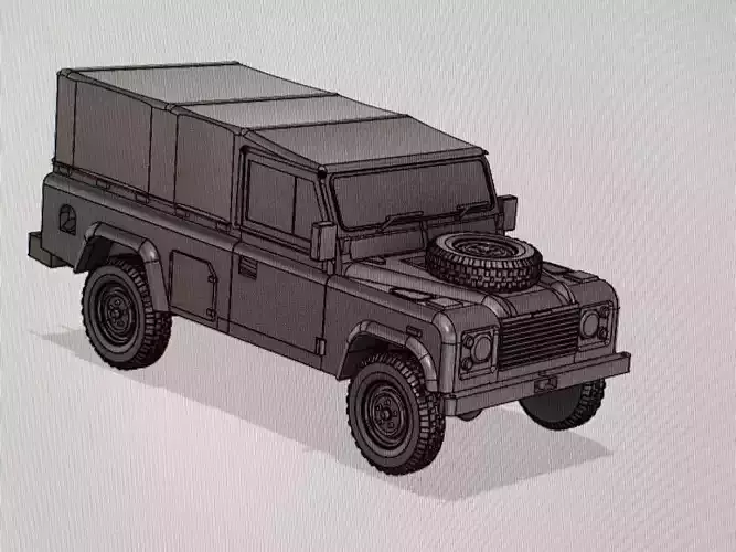9 Modern British Army Medium Utility LR vehicles 3D print model