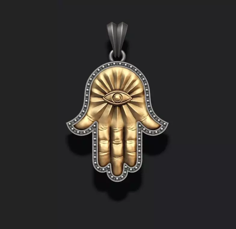 Hamsa pendant 3D print model_0