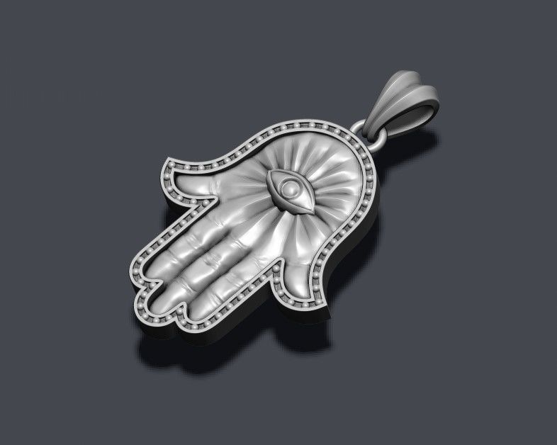 Hamsa pendant 3D print model_5