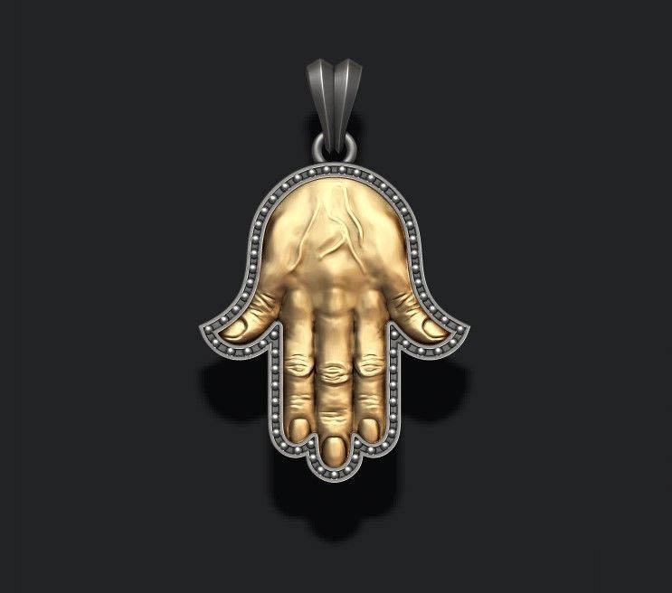 Hamsa pendant 3D print model_1