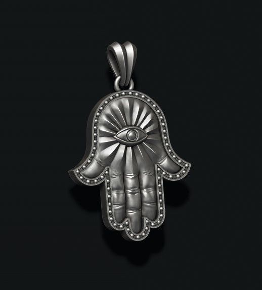 Hamsa pendant 3D print model_3