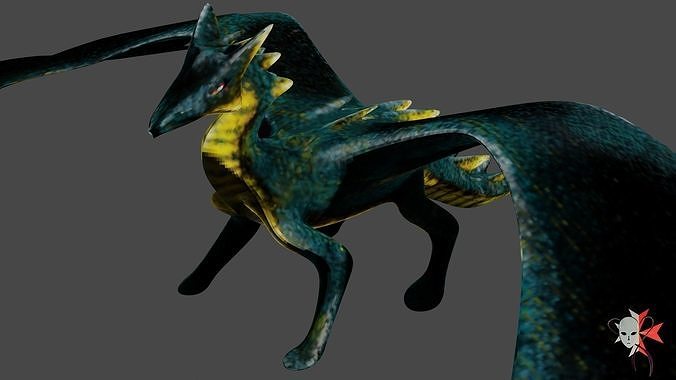 Dragon Low Poly Rigged and Animation ready  Toon Shaded Low-poly 3D model
