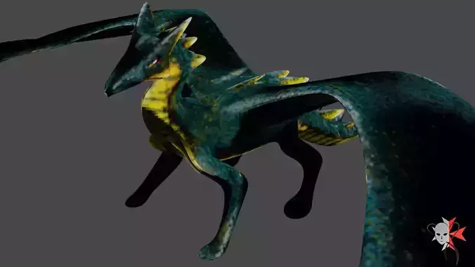 Dragon Low Poly Rigged and Animation ready  Toon Shaded Low-poly 3D model