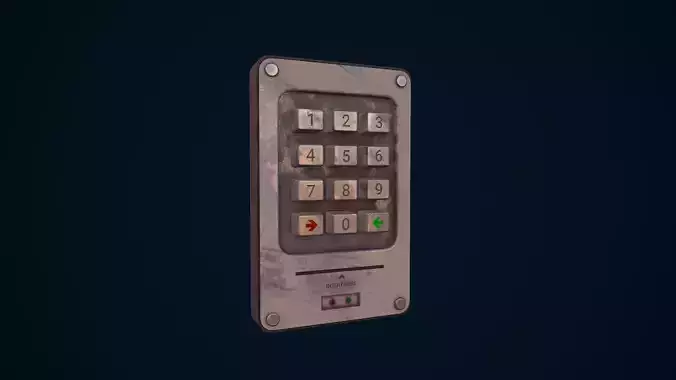 Keypad Lock Low-poly 3D model