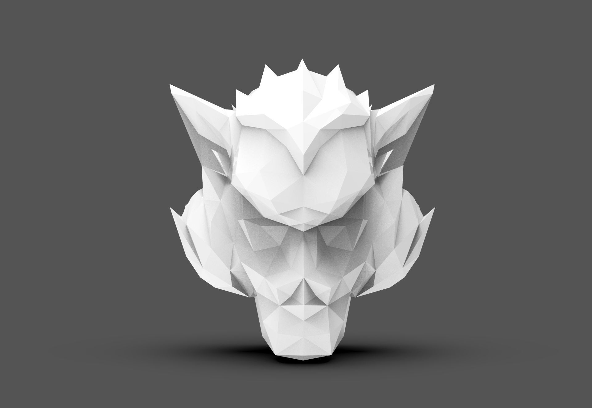 Polygon Head Kong 3D print model_1