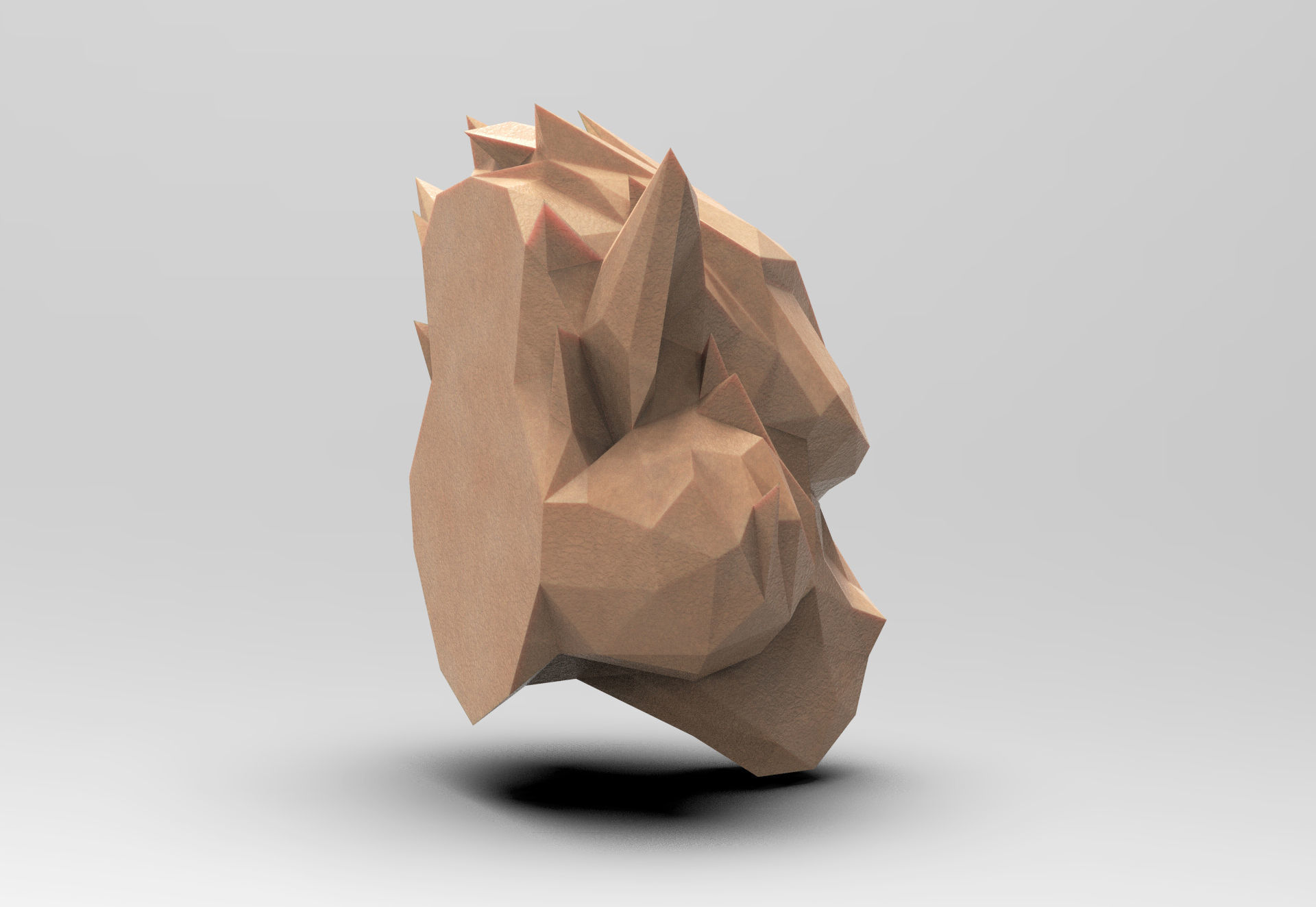 Polygon Head Kong 3D print model_4