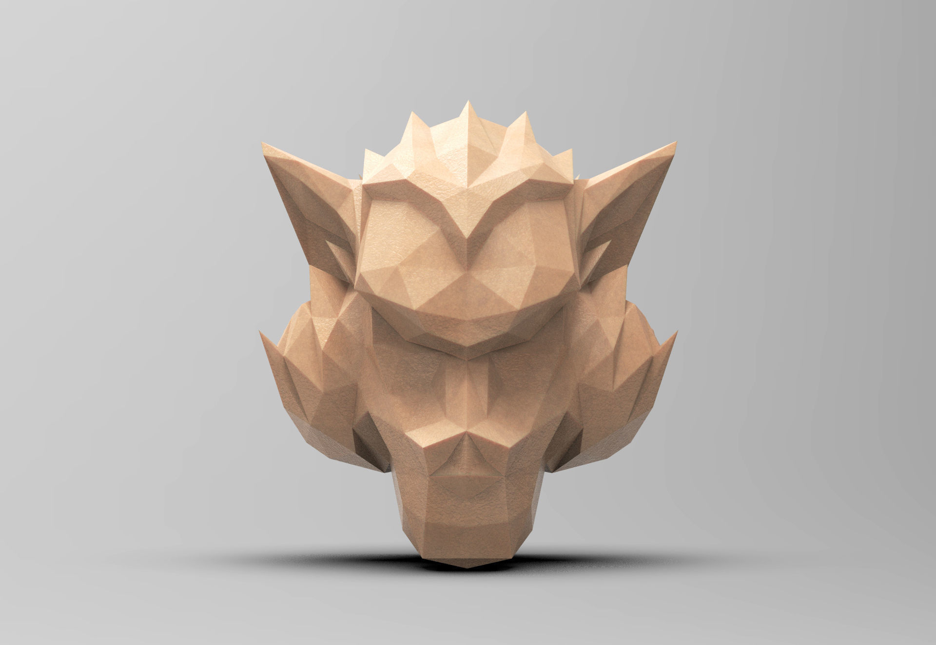 Polygon Head Kong 3D print model_2