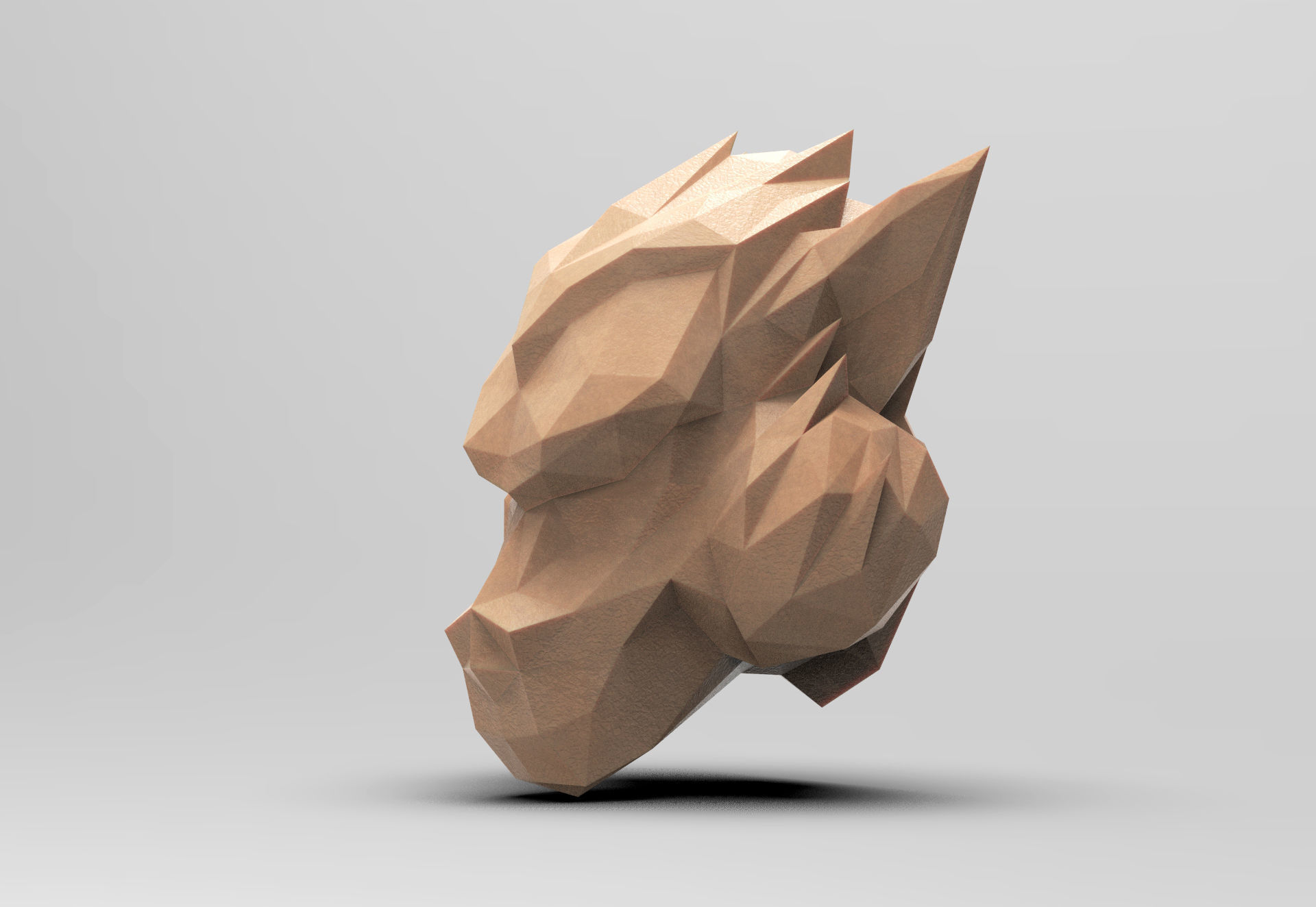 Polygon Head Kong 3D print model_3