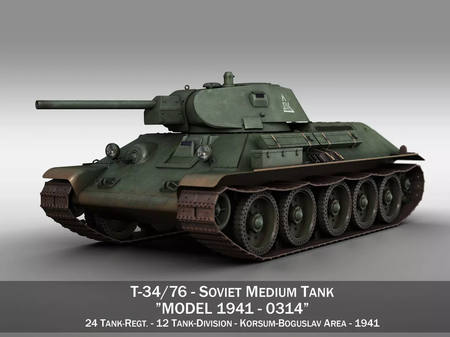 T-34-76 - Model 1941 -Soviet medium tank - 0314 3D model_0