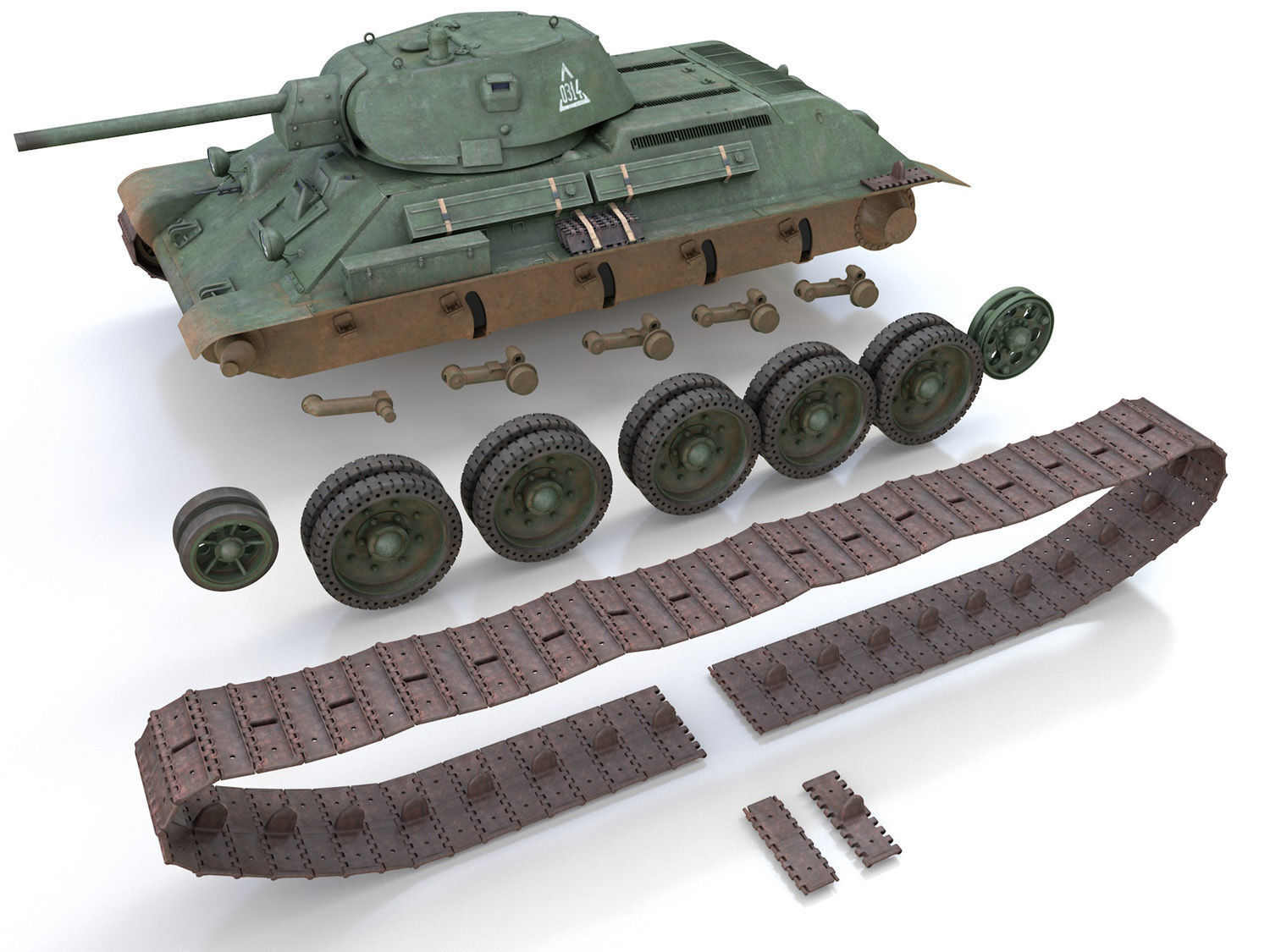 T-34-76 - Model 1941 -Soviet medium tank - 0314 3D model_11