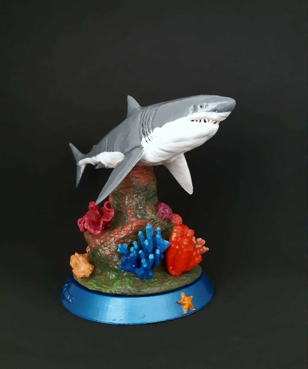 Coral Reef Great White Shark 3D print model_10