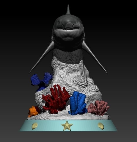 Coral Reef Great White Shark 3D print model_8