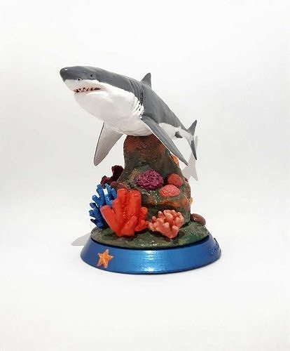 Coral Reef Great White Shark 3D print model