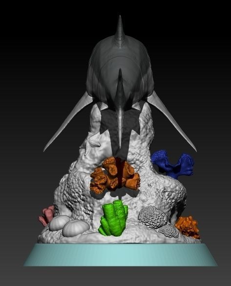Coral Reef Great White Shark 3D print model_2