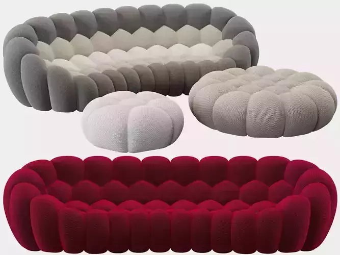Roche Bobois Bubble Curved 5 seat Sofa