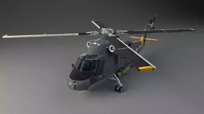  Lowpoly Helicopter - Seasprite SH2F Low-poly 3D model
