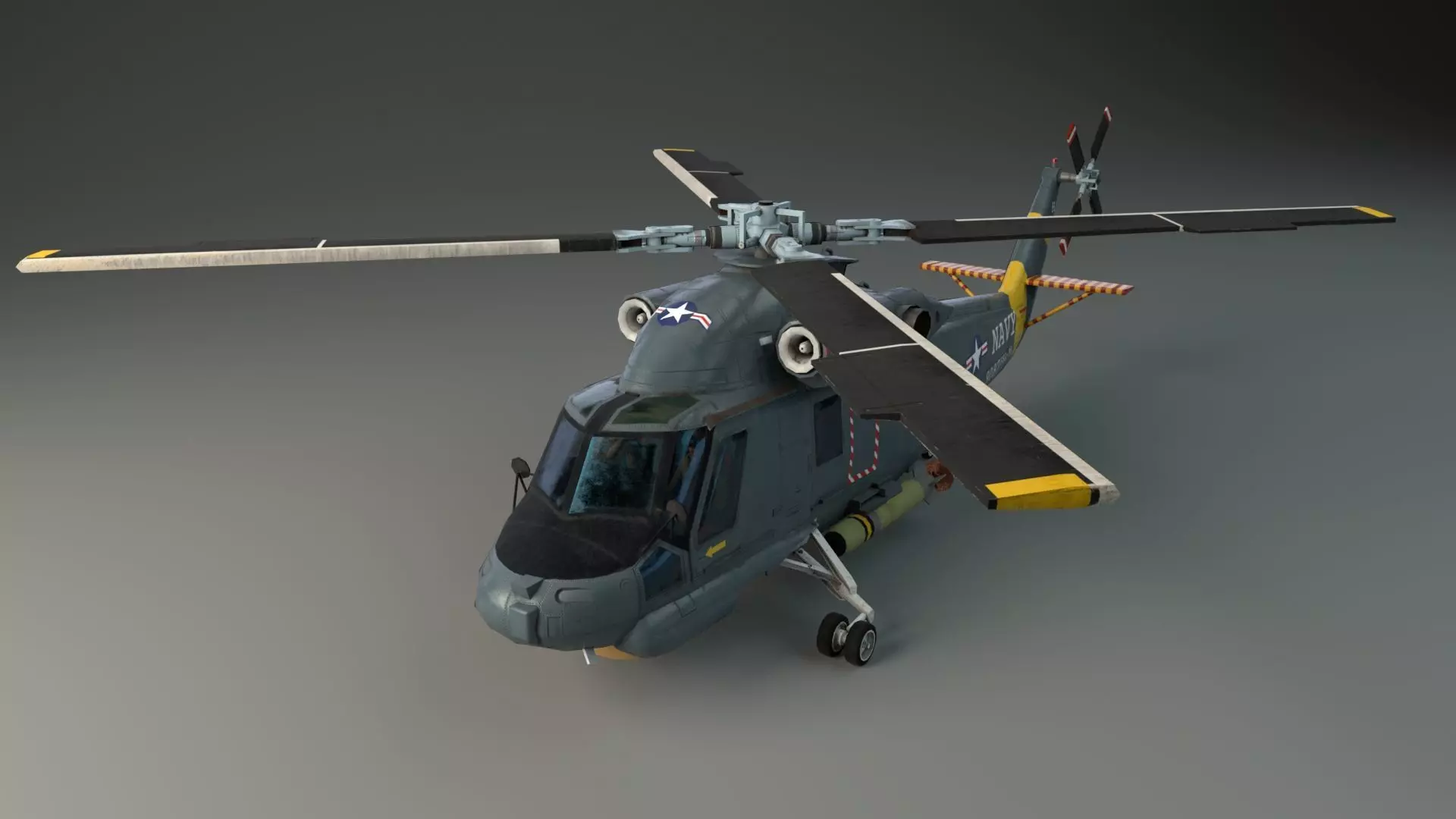 Lowpoly Helicopter - Seasprite SH2F Low-poly 3D model_0