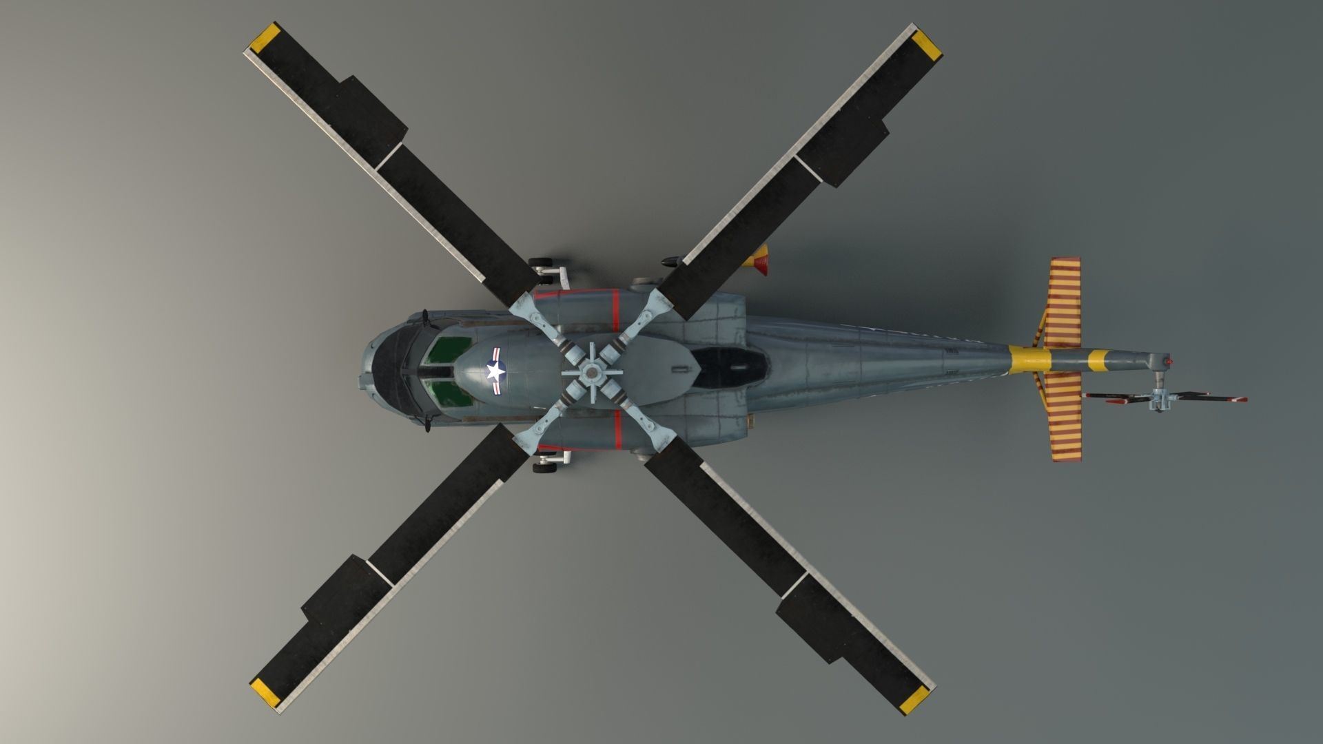 Lowpoly Helicopter - Seasprite SH2F Low-poly 3D model_3