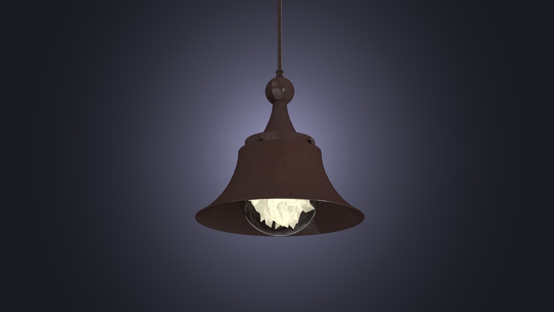 The loft lamp Low-poly 3D model_0