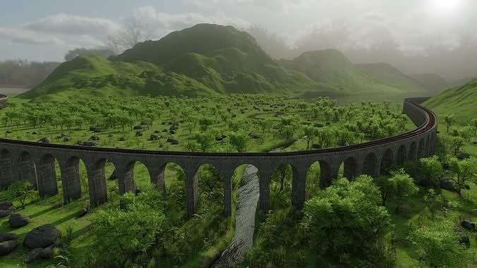 Scene harry potter and goblet of fire bridge 3D model