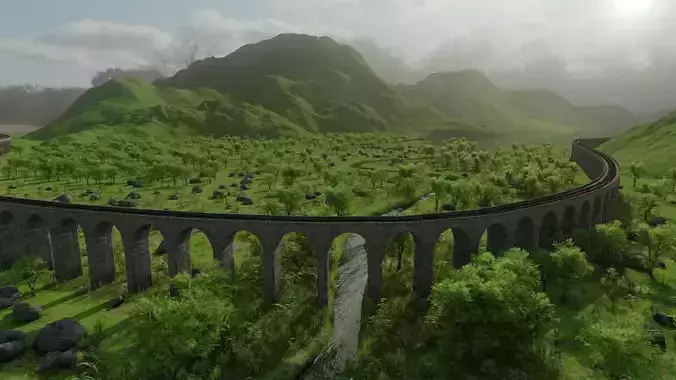 Scene harry potter and goblet of fire bridge 3D model