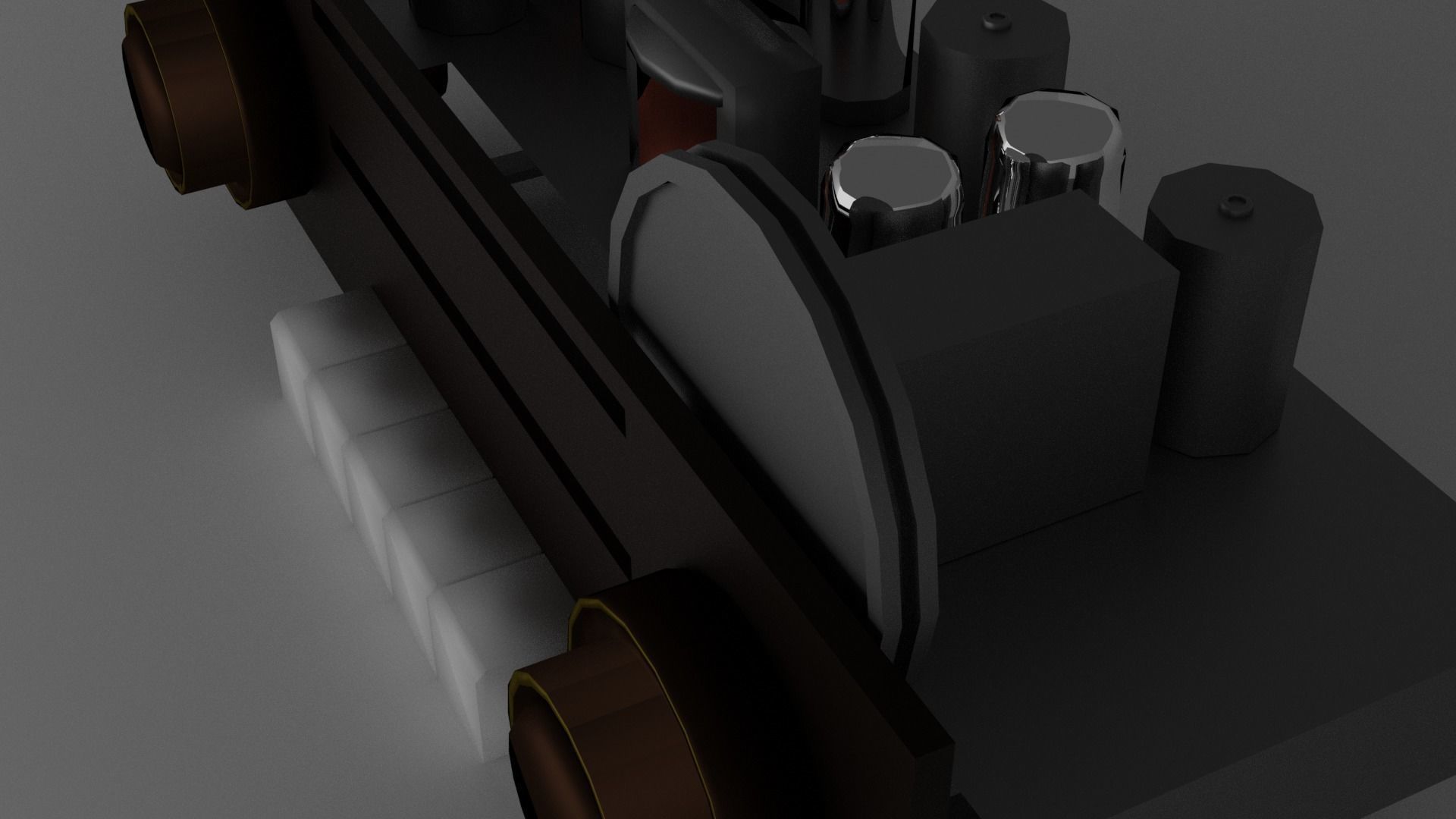 Old Tube Radio Electronics Low-poly 3D model_3