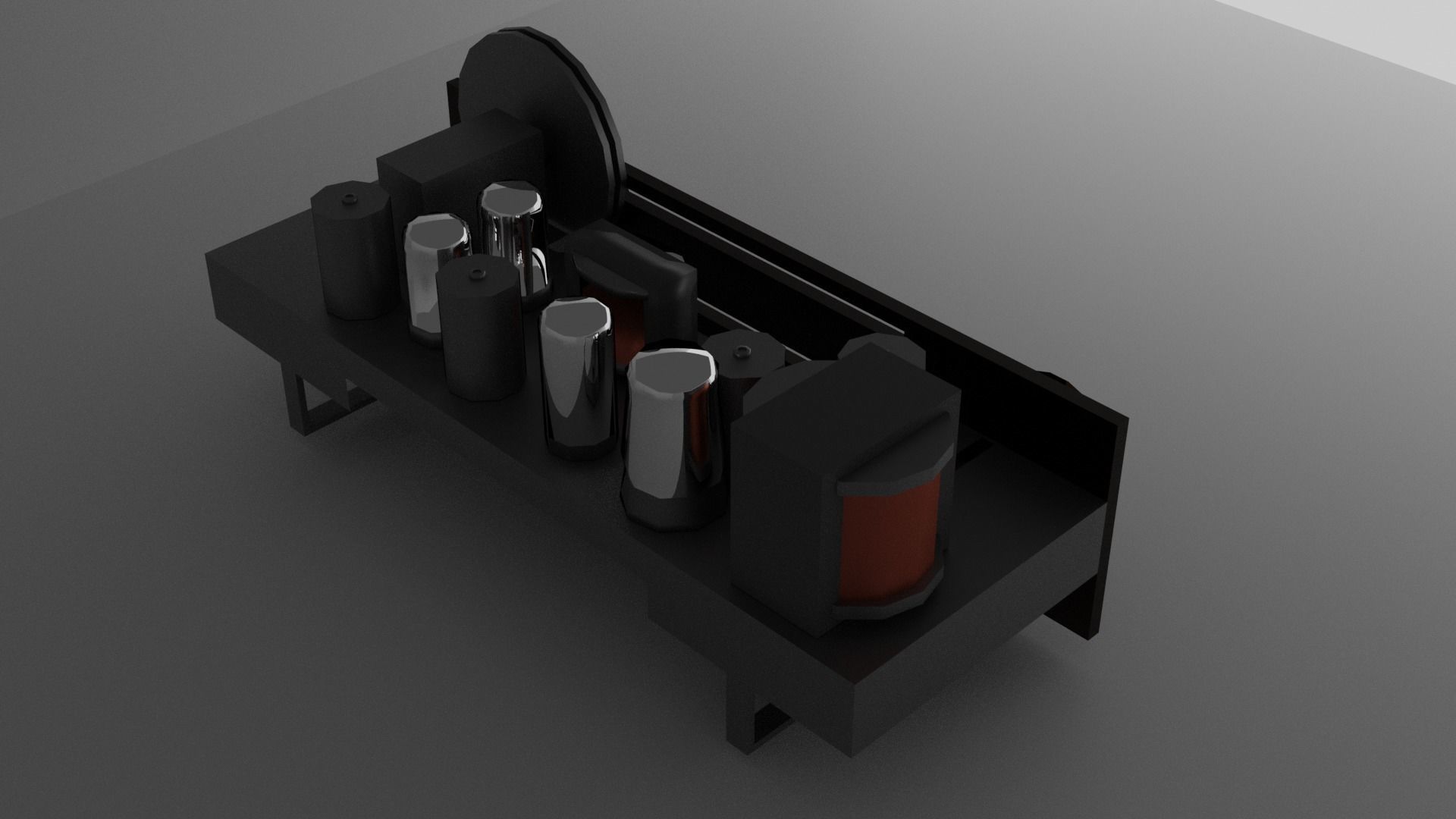 Old Tube Radio Electronics Low-poly 3D model_1