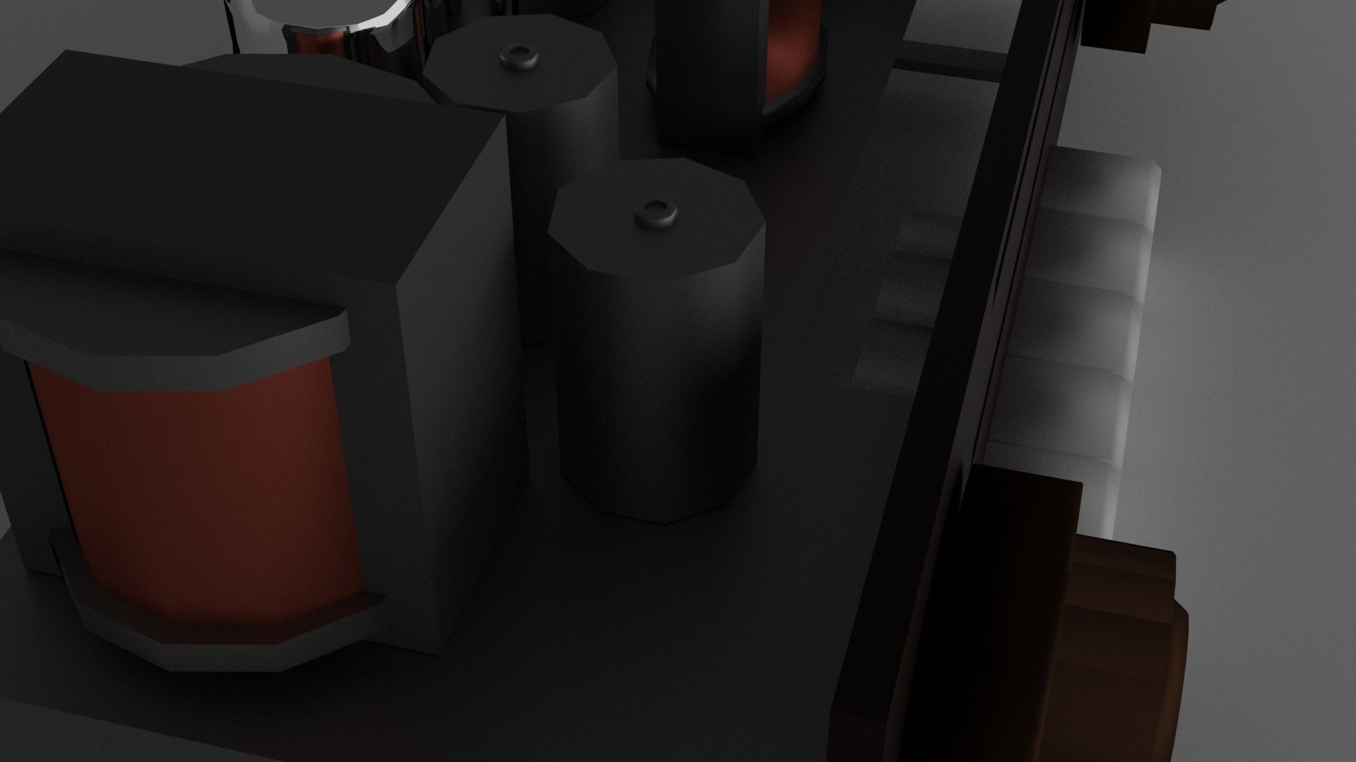 Old Tube Radio Electronics Low-poly 3D model_2