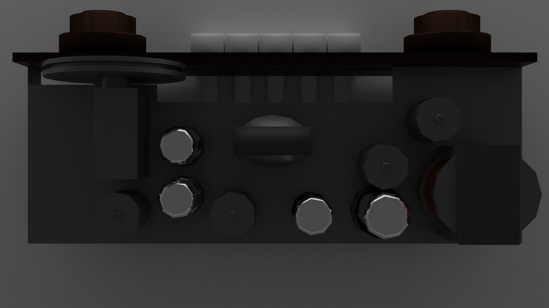 Old Tube Radio Electronics Low-poly 3D model_4