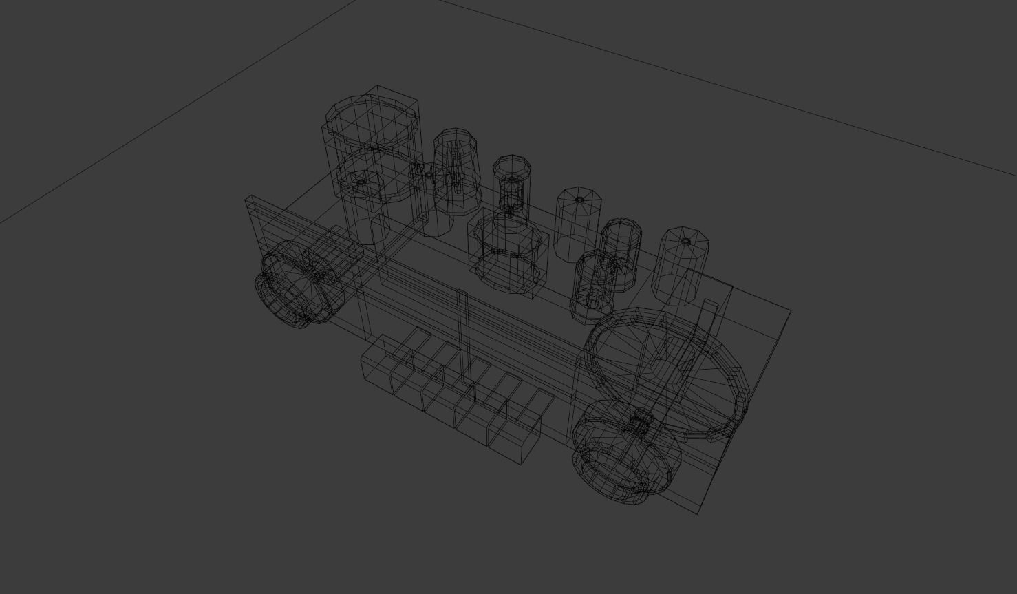 Old Tube Radio Electronics Low-poly 3D model_6