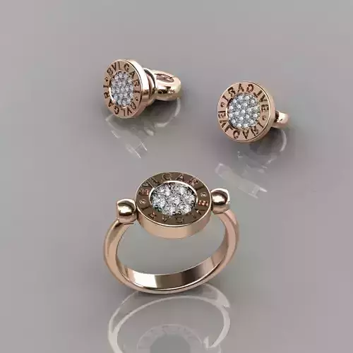 Bvlgari Ring and Earrings 