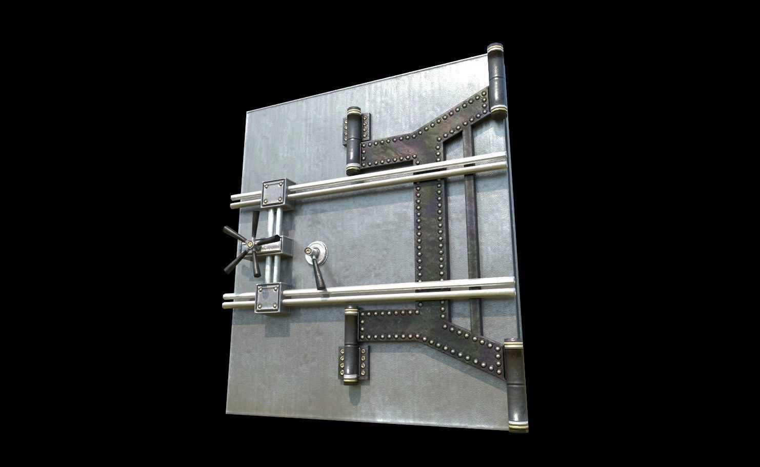 Safe Door - PBR - Textured Low-poly 3D model_5