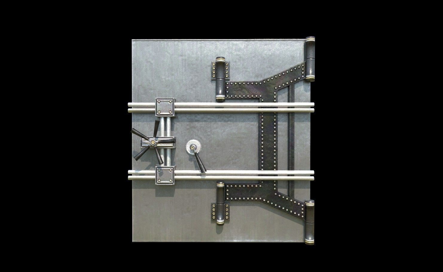 Safe Door - PBR - Textured Low-poly 3D model_1