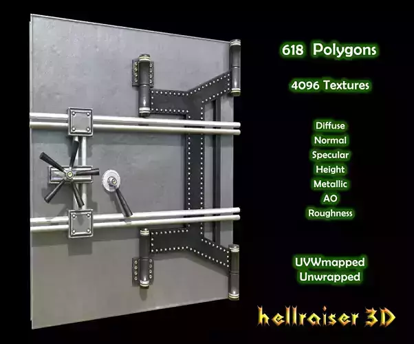 Safe Door - PBR - Textured Low-poly 3D model