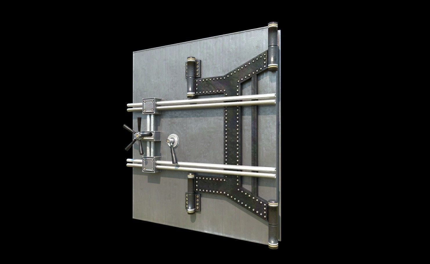 Safe Door - PBR - Textured Low-poly 3D model_2