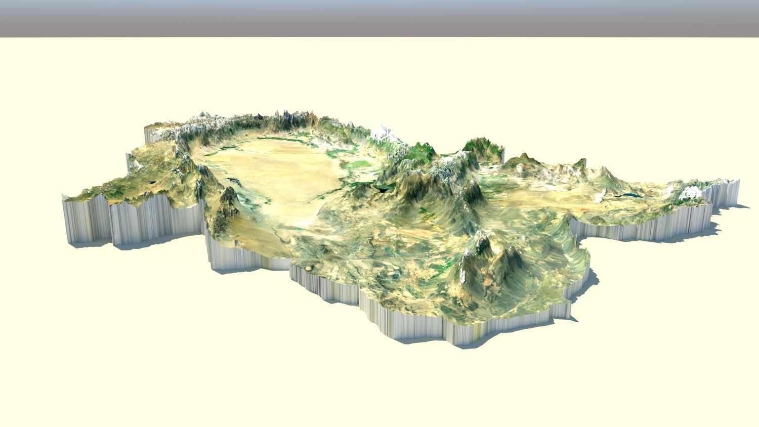 Xinjiang Autonomous Region  3D Terrain Topography MODEL Model 3D model_6