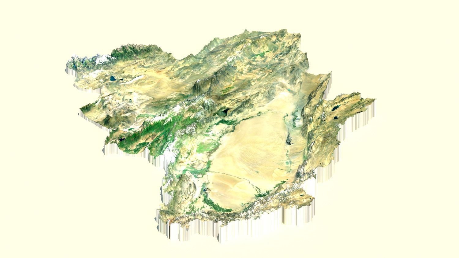 Xinjiang Autonomous Region  3D Terrain Topography MODEL Model 3D model_2