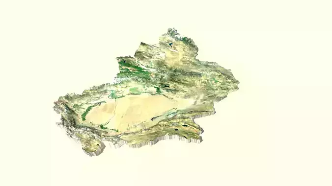 Xinjiang Autonomous Region  3D Terrain Topography MODEL Model 3D model
