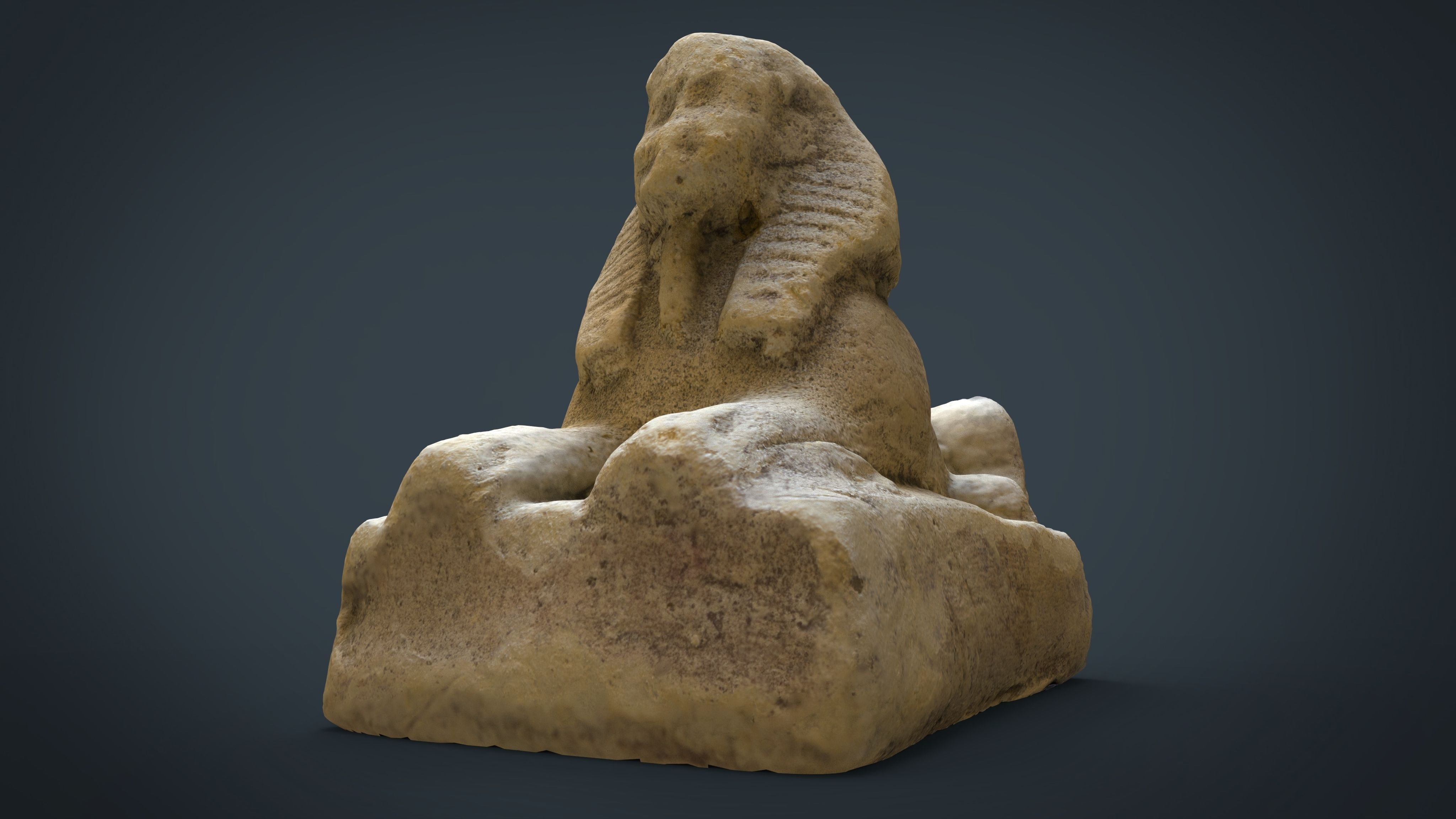 sphinx egyptian statue of person Low-poly 3D model_3